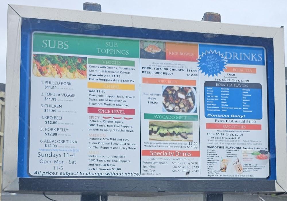 Z and J Asian Subs Menu image 3